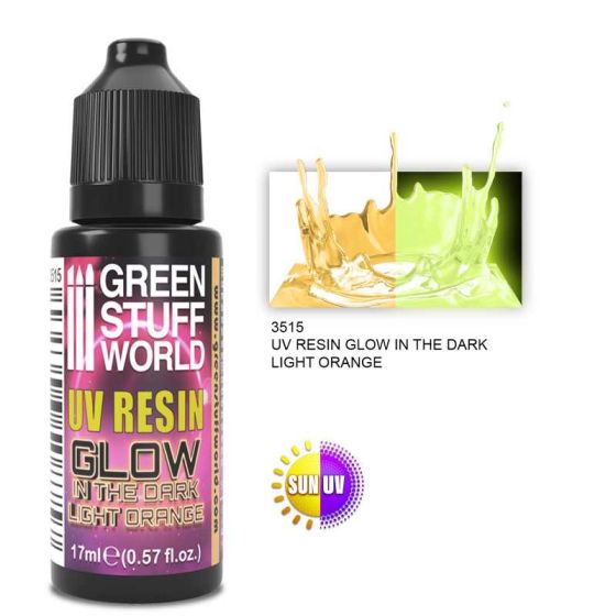 Greenstuffworld  UV HARZ 17 ml HELLORANGE - Glow in the Dark