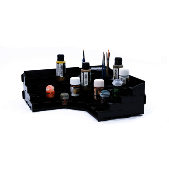 Kraken Wargames Black Rack Eck Farbregal Top (Pigment)