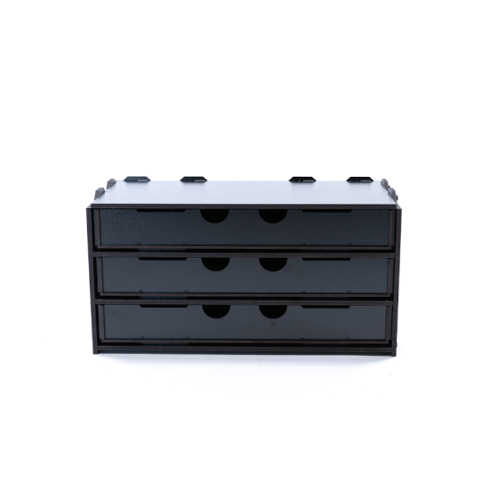 Kraken Wargames Black Rack Schrank mit 3 lange Schubladen